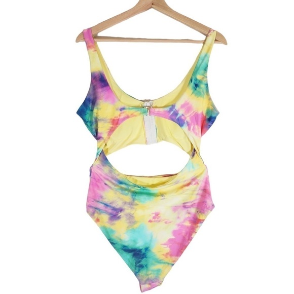 Vintage BEBE One Piece Cutout Swimsuit Size Large - Picture 2 of 6